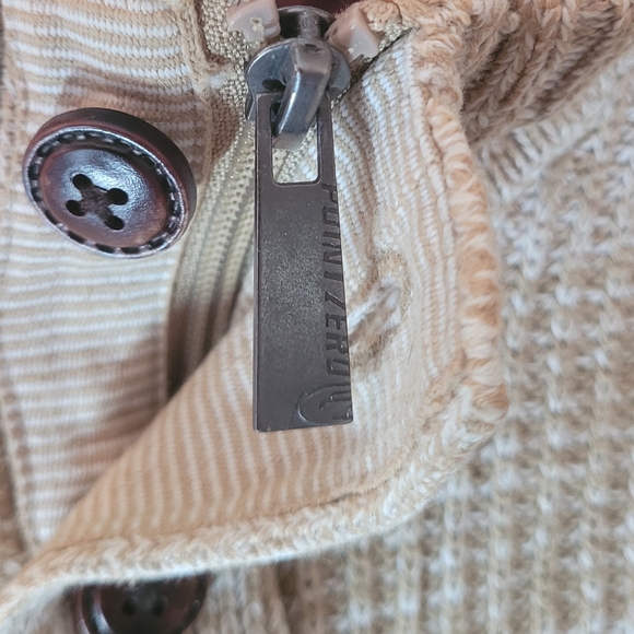 point zero black label collection taupe /tan long sleeve knit sweater large - Picture 7 of 10